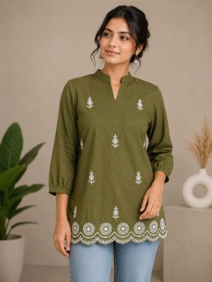 Short Top Cotton 60×60 Beautiful Embroidery Work 