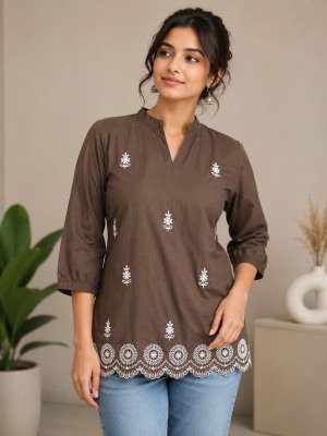 Short Top Cotton 60×60 Beautiful Embroidery Work Size wise Combo Set