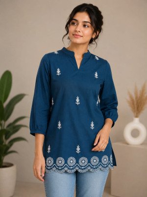 Short Top Cotton 60×60 Beautiful Embroidery Work Size wise Combo Set