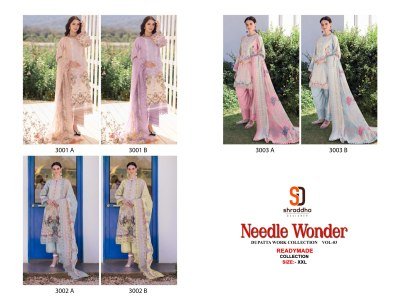 Shraddha Designer Readymade Cotton Suits  Needle Wonder Vol 03 Lawn Collection and Wholesale Readymade Suits kurtis catalogs