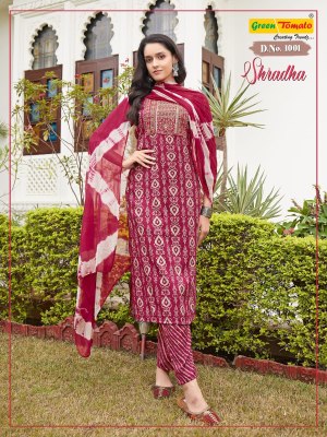 Shradha by Green Tamato Capsule foil printed readymade suit collection readymade suit catalogs
