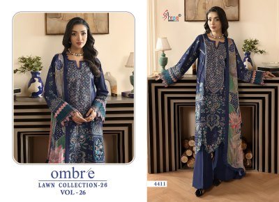 Shre Fab Ombre Lawn Collection Vol-26 Embroidered Cotton Suit Collection dress material catalogs