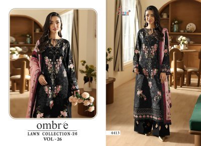 Shre Fab Ombre Lawn Collection Vol-26 Embroidered Cotton Suit Collection dress material catalogs