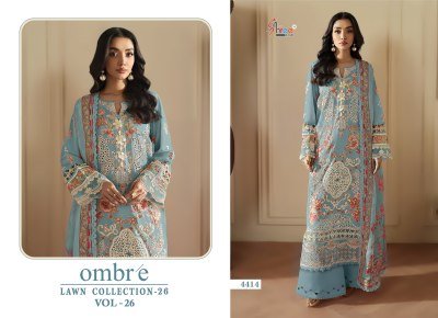 Shre Fab Ombre Lawn Collection Vol-26 Embroidered Cotton Suit Collection dress material catalogs