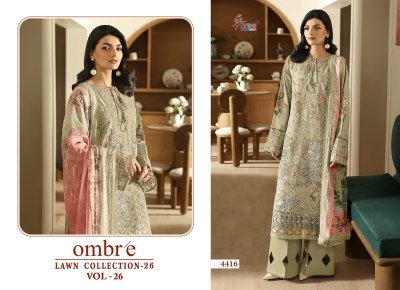 Shre Fab Ombre Lawn Collection Vol-26 Embroidered Cotton Suit Collection dress material catalogs