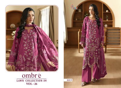 Shre Fab Ombre Lawn Collection Vol-26 Embroidered Cotton Suit Collection dress material catalogs