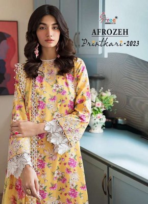 Shree Fab Afrozeh Printkari 2023 pure lawn printed cotton dupatta Pakistani suits catalogue wholesale  Shree fab