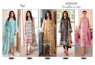 Shree Fab Afrozeh Printkari 2023 pure lawn printed chiffon dupatta Pakistani suits catalogue wholesale  pakistani suit catalogs