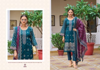 Shree Fab Bin Saeed Lawn Collection Vol 22 Unstitched Embroidered Cotton Suit with Malmal Dupatta Wholesale dress material catalogs
