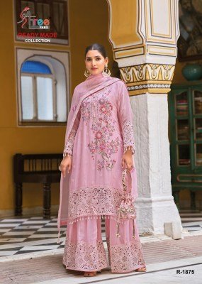Shree Fab D. No.1875 Designer Readymade Pakistani Suit  Airtex Chiffon Viscose Plazo Set with Heavy Khatli Work And  Latkan Dupatta Wholesale kurtis catalogs