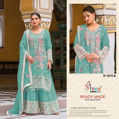 Shree Fab D. No.1875 Designer Readymade Pakistani Suit  Airtex Chiffon Viscose Plazo Set with Heavy Khatli Work And  Latkan Dupatta Wholesale kurtis catalogs