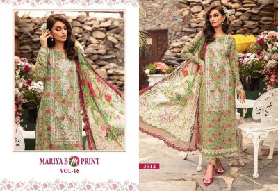 Shree Fab Maria B M Print Vol 16 Pure Chiffon Dupatta Summer collection Patches Work Pakistani suits wholesale Price  pakistani suit catalogs