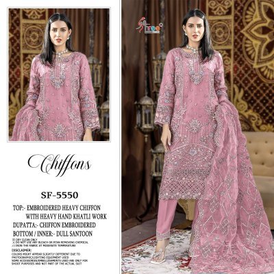 Shree Fabs D n 5550 Chiffon Heavy Pakistani Dress Material pakistani suit catalogs