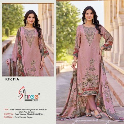 Shree Fabs KT 311 Pakistani Dress Materia Pure Viscose Maslin Catalogue Pcs Wholesale Rate  pakistani suit catalogs