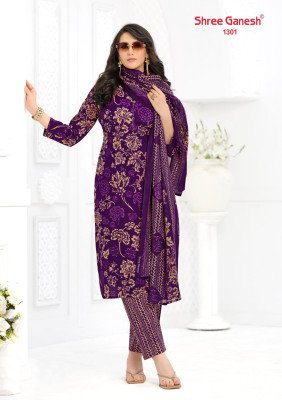 Shree Ganesh Ajrak Vol-3 Cotton Kurti Pant Dupatta Set kurti pant with dupatta Catalogs