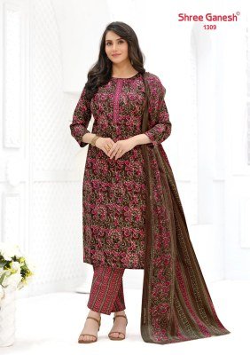 Shree Ganesh Ajrak Vol-3 Cotton Kurti Pant Dupatta Set kurti pant with dupatta Catalogs