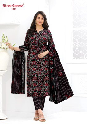 Shree Ganesh Ajrak Vol-3 Cotton Kurti Pant Dupatta Set kurti pant with dupatta Catalogs