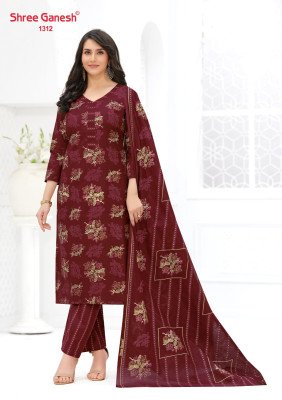Shree Ganesh Ajrak Vol-3 Cotton Kurti Pant Dupatta Set kurti pant with dupatta Catalogs