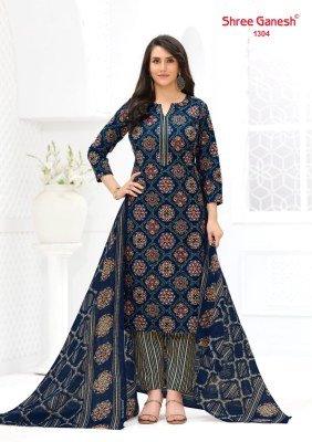 Shree Ganesh Ajrak Vol-3 Cotton Kurti Pant Dupatta Set kurti pant with dupatta Catalogs