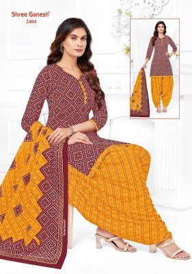 Shree Ganesh Bandhani Patiyala Vol 04 Pure Cotton Unstitched Dress Material Set  Printed Top  Bottom And Dupatta Wholesale dress material catalogs