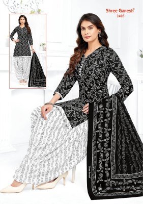 Shree Ganesh Bandhani Patiyala Vol 04 Pure Cotton Unstitched Dress Material Set  Printed Top  Bottom And Dupatta Wholesale dress material catalogs