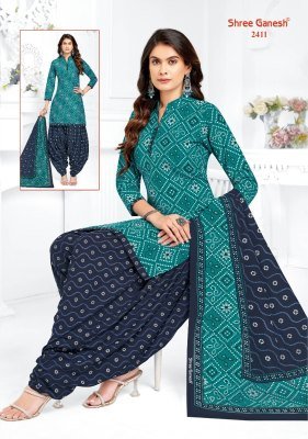 Shree Ganesh Bandhani Patiyala Vol 04 Pure Cotton Unstitched Dress Material Set  Printed Top  Bottom And Dupatta Wholesale dress material catalogs
