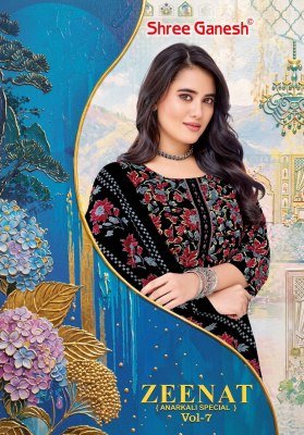 Shree Ganesh Zeenat Vol-7 Heavy Cotton Printed Anarkali Kurti Pant with Dupatta 