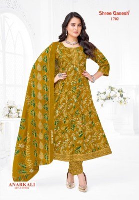 Shree Ganesh Zeenat Vol-7 Heavy Cotton Printed Anarkali Kurti Pant with Dupatta fancy Anarkali suit catalogs