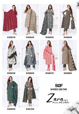 Shree Om Fab Zara Vol-5 Heavy Poplin Cotton Dress Material Collection dress material catalogs