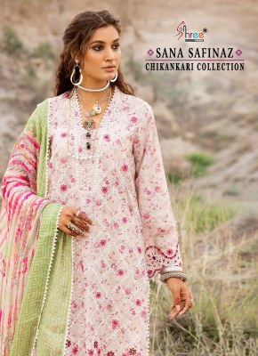 Shree fab Sana Safinaz Chikankri Collection lawn cotton Pakistani suits catalogue  wholesale  Shree fab