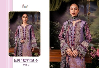 Shree fab by Jade tropical 24 pure cotton printed embroidered Pakistani suit catalogue at low rate pakistani suit catalogs