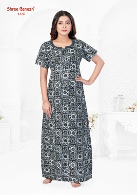 Shree ganesh by Kavya vol 2 pure cotton printed long ladies night wear catalogue  night wear catalogs