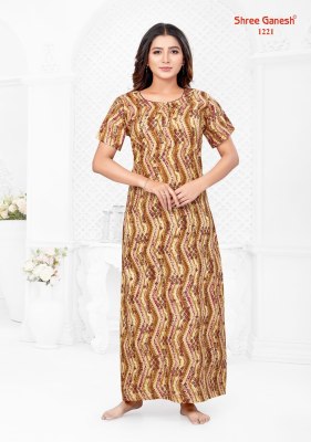 Shree ganesh by Kavya vol 2 pure cotton printed long ladies night wear catalogue  night wear catalogs