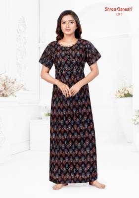 Shree ganesh by Kavya vol 2 pure cotton printed long ladies night wear catalogue  night wear catalogs