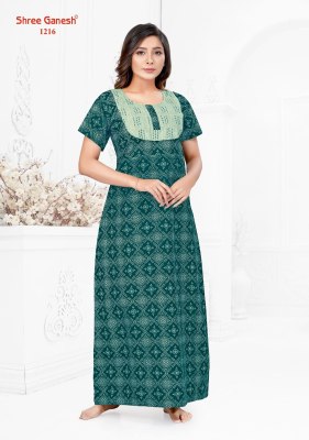 Shree ganesh by Kavya vol 2 pure cotton printed long ladies night wear catalogue  night wear catalogs