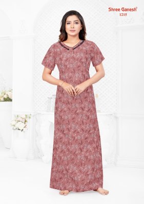 Shree ganesh by Kavya vol 2 pure cotton printed long ladies night wear catalogue  night wear catalogs