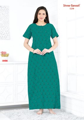 Shree ganesh by Kavya vol 2 pure cotton printed long ladies night wear catalogue  night wear catalogs