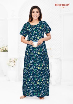Shree ganesh by Kavya vol 2 pure cotton printed long ladies night wear catalogue  night wear catalogs