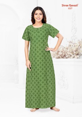 Shree ganesh by Kavya vol 2 pure cotton printed long ladies night wear catalogue  night wear catalogs