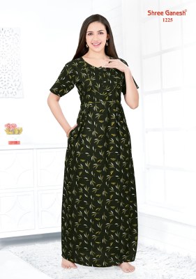 Shree ganesh by Kavya vol 2 pure cotton printed long ladies night wear catalogue  night wear catalogs