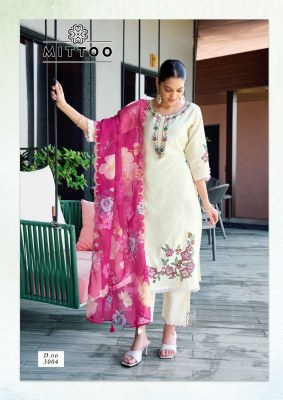 Shreelekha by Mittoo Modal Viscorse Thread work top bottom and dupatta catalogue at affordable rate readymade suit catalogs