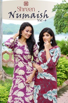 Shreen Kurti Numaish Vol 4 Mirror Breeze Designer Rayon A Line Co Ord Set Wholesale Amavi
