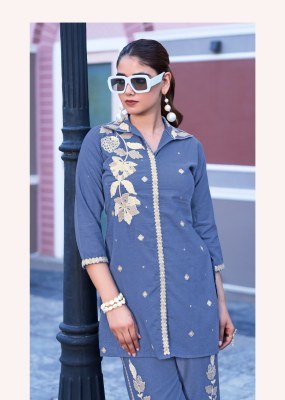 Shruti Suit Once More Vol 7 Designer Co Ord Set in Premium Cotton Flex with Thread And Sequin Embroidery Wholesale co ord set catalogs