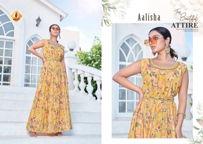 Shruti Suits Presents manchali Trendy Elegance Printed Muslin Full Flared Kurtis catalog at wholesale price gown catalogs