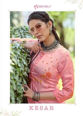 Shubh Nx Kesar Jam Silk hand work Kurti catalogue supplier  