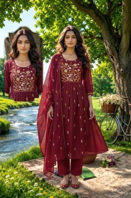 Siddhi Mal Chanderi Embroidered Suit Set with Designer Dupatta kurti pant with dupatta Catalogs