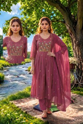 Siddhi Mal Chanderi Embroidered Suit Set with Designer Dupatta kurti pant with dupatta Catalogs