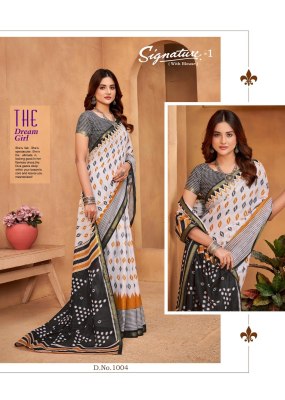 Signature Vol 01 by Lakhani Presented womans heavy cotton  printed saree catalogue at affordable rate sarees catalogs