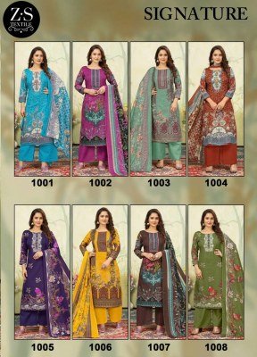 Signatures vol 1 by ZS Textile Pakistani soft cotton printed dress material catalogue in low rate dress material catalogs