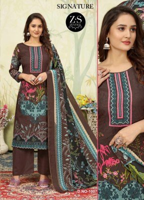 Signatures vol 1 by ZS Textile Pakistani soft cotton printed dress material catalogue in low rate dress material catalogs